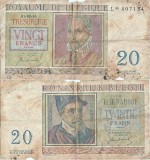 1950 (1 Iulie), 20 Francs (P-132a) - Belgia