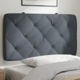Pernă Tăblie Pat vidaXL Gri &Icirc;nchis 90 cm Catifea Moale, Suport Spate, Montare Ușoară