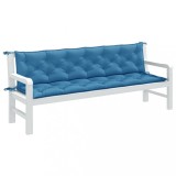VidaXL Pernă bancă de grădină 2 buc melanj albastru 200x50x7 cm textil