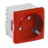 Cumpara ieftin Priza modulara schuko cu impamantare, rosu - DLX DLX-245-46