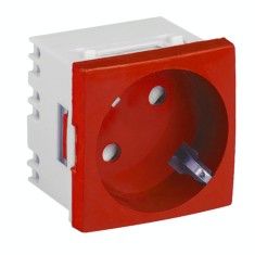 Priza modulara schuko cu impamantare, rosu - DLX DLX-245-46