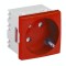 Priza modulara schuko cu impamantare, rosu - DLX DLX-245-46