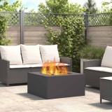 Vatra Foc Pătrată vidaXL 80x80x40cm Oțel Negru Exterior - Focar Gradina Terasă - Design Modern, Durabil