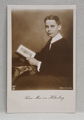 PRINTUL MAX VON HOHENBERG , CARTE POSTALA ILUSTRATA , MONOCROMA, NECIRCULATA , PERIOADA PRIMULUI RAZBOI MONDIAL foto