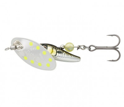 Savage Gear Sticklebait Spinner Green Silver Ayu, mărimea 1, 4.5g foto