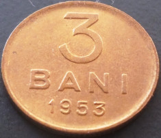 Moneda ISTORICA 3 BANI - ROMANIA, anul 1953 *cod 1324 B = LUCIU de TOP / UNC foto