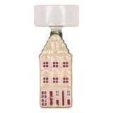 Cumpara ieftin Suport lumanare Casuta sticla multicolora 5x5x12 cm