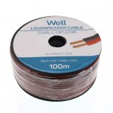 Cablu difuzor rosu/negru 2x0.35mm CCA Well LSP-CCA0.35BR-100-WL