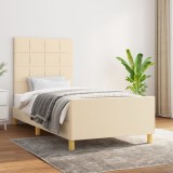 Cumpara ieftin Cadru de pat fără saltea cremă 80x200 cm țesătură