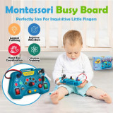 Joc Panou electronic tip Montessori, pentru copii 3-6 ani, cu beculete, albastru