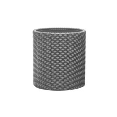 Ghiveci cilindric Curver S, imitatie rattan, gri, 17197833