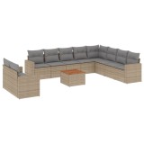 Cumpara ieftin Patio Sofa Set 11-Locuri Amestec de bej si gri deschis