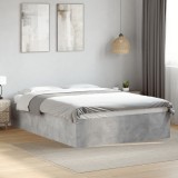 vidaXL Cadru de pat, gri beton, 135x190 cm, lemn prelucrat 3281038