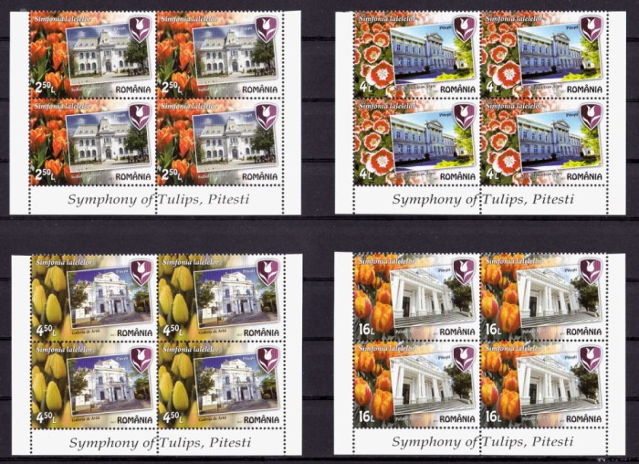 RO 2017 , LP 2141 ,&quot;Simfonia lalelelor , Pitesti &quot; serie in bloc de 4 ,MNH