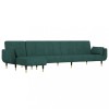 Canapea extensibila in forma de L verde 275x140x70 cm catifea