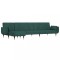 Canapea extensibila in forma de L verde 275x140x70 cm catifea
