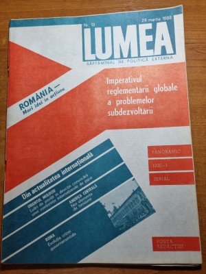 revista lumea 24 martie 1988-ceausescu intalnire cu yasser arafat foto