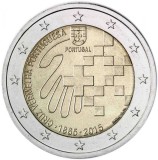 SV * Portugalia 2 EURO 2015 * CRUCEA ROSIE - 150 ANI - 1865 * UNC in capsula