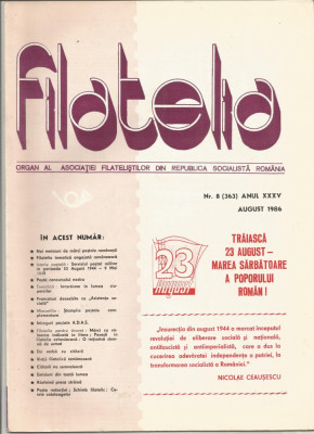 Romania, revista Filatelia nr. 8/1986 (363) foto