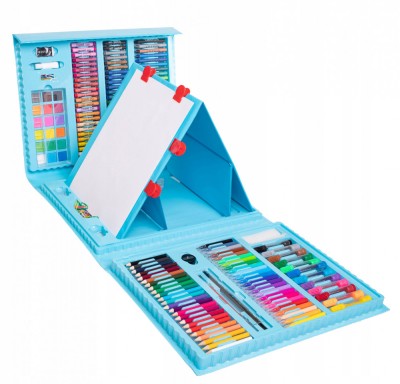 Set de desen si pictura pentru copii WePro Store, 208 elemente, Albastru foto