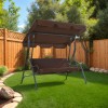 Balansoar Gradina Gossi Cafeniu 170x110x153cm, 3 Locuri, Otel/Poliester, Copertina Protectie Solara