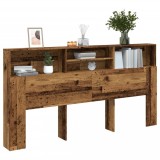 Tăblie pat cu dulap, lemn vechi 200x19x103,5 cm lemn prelucrat