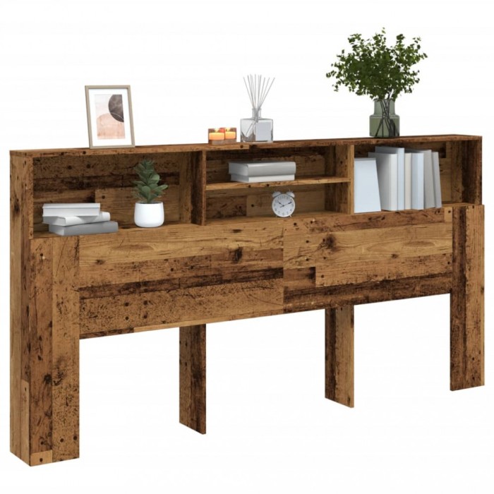 vidaXL Tăblie pat cu dulap, lemn vechi 200x19x103,5 cm lemn prelucrat 856874