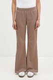 adidas Originals pantaloni de trening 3- Stripes Flared culoarea maro, cu imprimeu, JC5784