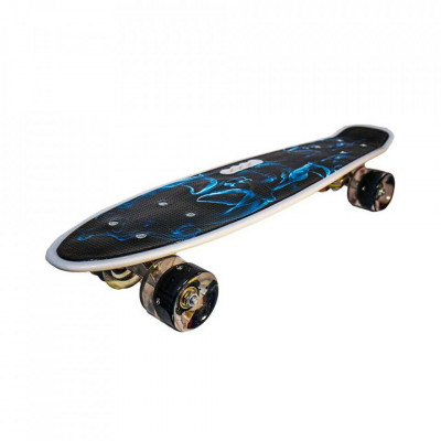 Placă skateboard cu roți silicon, led, Skull Board foto