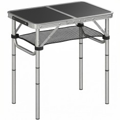 Outsunny Masă de Camping Pliabilă 60 cm, Picnic cu Strat de Plasă, Negru | Aosom Romania