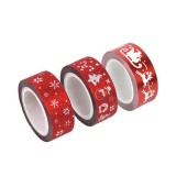 Banda adeziva tematica Craciun pentru activitati crafts si decorare, 3 bucati