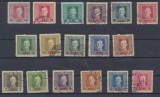Ocupatia austriaca in Romania 1917 serie 17 timbre cu nominalul pe fond colorat