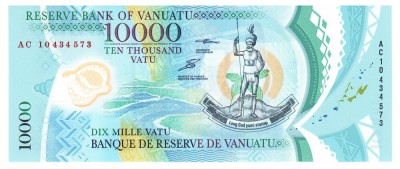 Vanuatu 10 000 10000 Vatu 2010 P-16 Polimer UNC foto