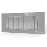 Cumpara ieftin Intrerupator mecanic Luxion 12 posturi cu rama din sticla, gri, 6M