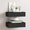 vidaXL Dulap de perete cu sertare, 2 buc., negru, 40x23,5x10 cm, MDF