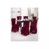 Cumpara ieftin Set 6 Huse pentru Scaun din Bumbac Rosu Bordeaux-HEP74