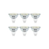 Bec LED dimabil GU5.3 MR16, alb rece 6000K, 12V, echivalent cu 50W, 5W, 500LM, spot LED dimabil GU5.3 pentru lumină de tavan, 6 bucăți