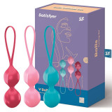 Cumpara ieftin Set 3 Bile Vaginale Exercitii Kegel, Satisfyer Ben Wa Balls, C03 Double