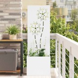 vidaXL Ghiveci de Grădină cu Panou Decorativ Alb 50 x 140 cm