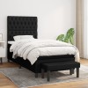 VidaXL Pat box spring cu saltea, negru, 90x200 cm, textil 3136807