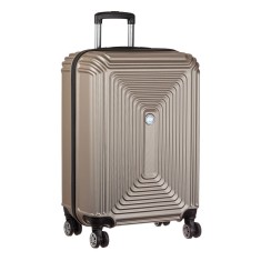 Troler Urban Embossed Riga, 66 x 42 x 30 cm, 70 l, 3 manere, 4 roti rotative, Crem foto
