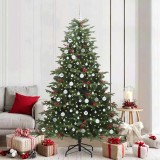 VidaXL Brad de Crăciun artificial Verde 210 cm PVC și metal și plastic 3395564