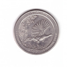 Moneda SUA 25 centi/quarter dollar 2015 D Louisiana Kisatchie, stare foarte buna