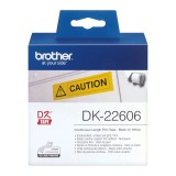 Banda laminata Original Brother Black on White DK22606 pentru P-TOUCH QL-1100|QL-800|QL-810|QL-1050|QL-1060|QL-500|QL-560|QL-570