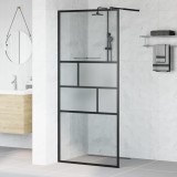 vidaXL Zid de duș walk-in Negru 80 x 195 x 0.5 cm Sticlă și Aluminiu 42025248