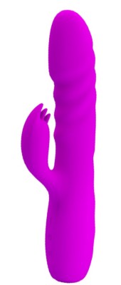 Vibrator Pretty Love Melanie, 12 Moduri Vibratii, 3 Moduri Thrusting, Silicon, USB, Mov, 20.5 cm foto
