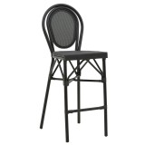 Cumpara ieftin Scaun de bar de grădină Dezyan Negru 41.5x53.5x116 cm