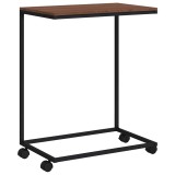 Cumpara ieftin Masa laterala cu roti, negru, 55x35x70 cm, lemn prelucrat