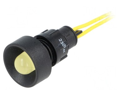 Lampă de control LED galbenă 230V &amp;Oslash;13mm IP40 foto