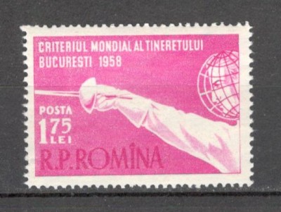 Romania.1958 Criteriul mondial al tineretului la scrima XR.357 foto
